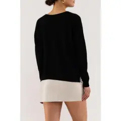 August Sky Women's Rib Lightweight Pullover Sweater