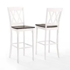 Set of 2 Shelby Barstools Distressed White - Crosley