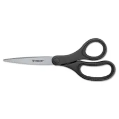 Westcott KleenEarth Basic Plastic Handle Scissors 7" Long Pointed Black 15582
