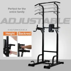 Pull Up Bar Free Standing &ndash; Power Tower Dip Station, Adjustable Calisthenics Equipment, 440lbs Capacity, Home Gym Strength Training Play22usa