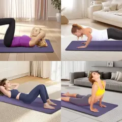 SEVOBAL Yoga Mats Exercise Yoga Mat Non Slip Dual Texture Design Comfortable Durable for Home Gym Fitness, Pink, 72.1"*24"*0.2"