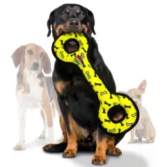 Tuffy Ultimate Tug-O-War Print Dog Toy - Yellow