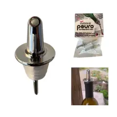 Pouro Oil & Vinegar, Spirits, Liquor, Wine Bottle Pourer Spout,Twist to Open and Pour, Twist to Close and Store Chrome 100PK