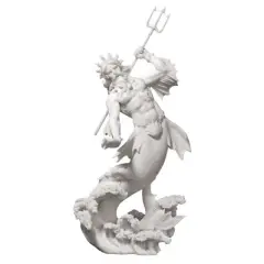Design Toscano Triton, God of the Sea Bonded Marble Statue