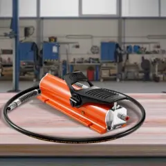 10,000PSI Air Hydraulic Pump, 0.18 Gal Reservoir, NPT 3/8 In Oil Outlet, NPT 1/4 In Inlet, Metal Shell Air Actuated Treadle Foot Pump, Orange