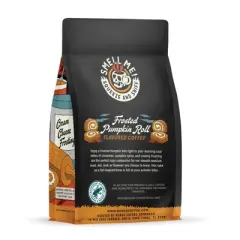 Bones Coffee Company Frosted Pumpkin Roll, Pumpkin Roll Flavor 12 oz (Ground)