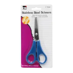Charles Leonard Student Scissors, 5" Blunt Tip, Assorted Colors, Pack of 24