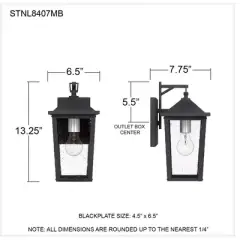 Quoizel Lighting Stoneleigh 1 - Light Sconce in  Mottled Black