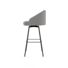 Nelly Swivel Barstool Light Gray/Black - Amisco