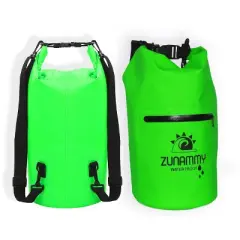 Green Waterproof Dry Bag with Pocket