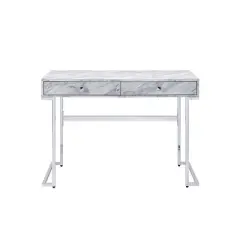 Tigress Writing Desk White/Chrome - Acme Furniture
