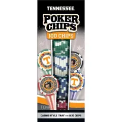 MasterPieces Casino 100 Piece Poker Chip Set - NCAA Tennessee Volunteers