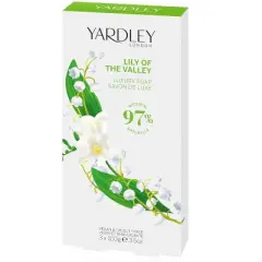 Yardley Lily of the Valley Luxury Soap, 3 x 3.5 oz