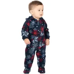 Footed Pajamas - Winter Whiteout Infant Hoodie Fleece Onesie