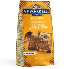 Ghirardelli Milk Chocolate Candy SQUARES with Caramel Waffle Cone Filling - 5.2oz
