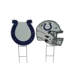 NFL Indianapolis Colts 2pk Logo and Helmet Garden Stake Set