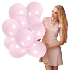 Treasures Gifted Macaron Pastel Pink Balloons - 12 Inch Latex Balloons - 100 Pack
