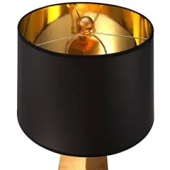 Possini Euro Design Obelisk Modern Table Lamp with Square Black Marble Riser 26" High Gold Leaf Drum Shade for Bedroom Living Room Bedside Home Kids
