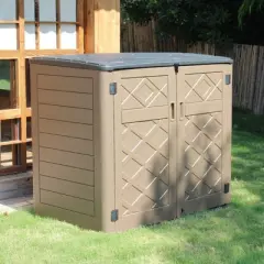 WELLFOR 275 gal Storage Deck Box Brown