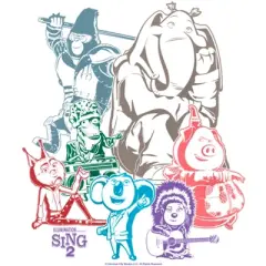 Girl's Sing 2 Colorful Group Shot T-Shirt