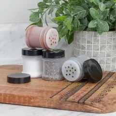 Cornucopia Brands 2Tbs Mini Plastic Spice Jars w/Sifters 12pk; Tiny Spice Bottles for Travel, Glitter, Gifts