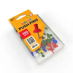 Color Push Pins - Plastic Head, 100-count (48 Packs)