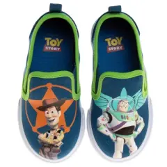 Toy Story Kids Casual No Lace Shoes - Buzz Lightyear Sheriff Woody Low top Canvas Slip-on Tennis Boys Sneakers (Size 5-12 Toddler - Little Kid)