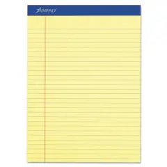 Ampad Perforated Writing Pad 8 1/2 x 11 3/4 Canary 50 Sheets Dozen 20220