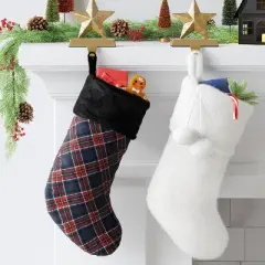 20" Christmas Striped Faux Fur Stocking White - Wondershop&trade;
