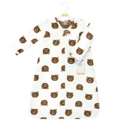 Hudson Baby Infant Boy Long Sleeve Plush Faux Fur Sleeping Bag, Wearable Blanket, Brown Bear