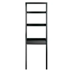 69.36" Bellamy Leaning Desk with 2 Shelves Black - Winsome