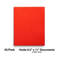 Staples School Grade 2 Pocket Folder with Fasteners Orange 25/BX 27543-CC