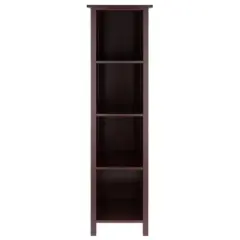 55.98" 5 Tier Milan Storage Shelf or Bookshelf Tall Walnut - Winsome