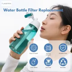 Nispira Activated Carbon Water Bottle Filter Replacement Compatible with Brita BB06 Hard Sided Stainless Steel and Plastic Bottle, 6 Packs
