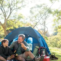 Leisure Sports Telescopic Rod and Reel Combo Fishing Pole With Carry Case &ndash; 5.5', Matte Black