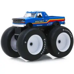 1996 Ford F-250 Monster Truck "Bigfoot #7" Metallic Blue with Stripes 1/64 Diecast Model Car by Greenlight