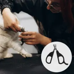 Durable Pet Nail Clippers with Tail Buckle 3.94"x2.56" Black 1 Pc