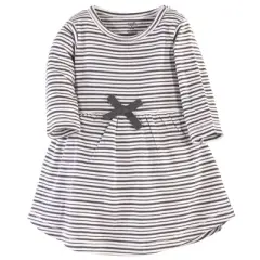 Touched by Nature Baby and Toddler Girl Organic Cotton Long-Sleeve Dresses 2pk, Flutter Garden