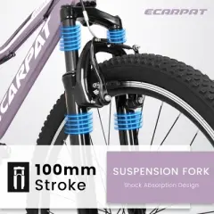 VASIP "24" Mountain Bike for Teens/Students: 21-Speed, Front Suspension, V-Brakes & Twist Shifter - Perfect Commuter & School Bike