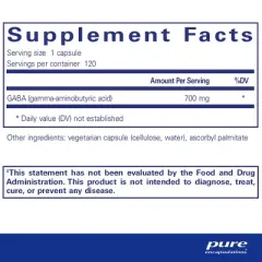 Pure Encapsulations GABA - Supplement to Support Relaxation & Moderation of Occasional Stress - With Premium GABA Amino Acids