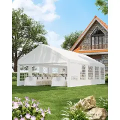Large Party Tent, Heavy Duty Outdoor Event Tent, Wedding Tent with Removable Sidewalls & Church Windows