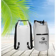 White Waterproof Dry Bag with Pocket