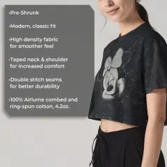 Junior's Mickey & Friends Distressed Minnie Wink Portrait T-Shirt