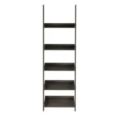 Hastings Home 5-Tier Ladder Bookshelf - Slate Gray
