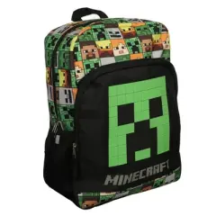 Kids' Minecraft 16" Backpack with Big Face Creeper - Black