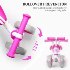 Allobebe Toddler Balance Bike, Promotes Muscle & Balance, Unique 3-Wheel Design, Adjustable Seat & Silent Wheels, Ages 12&ndash;30 Months