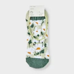 Women's Daisy 3pk Liner Socks - A New Day&trade; Green/Heather Gray/White 4-10: Cotton Blend, Seamless Toe, Hidden Gel Heel Grip
