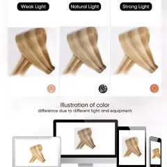 Jessie's Wig 16-26 Inch Tape In Hair Extensions 50g For Women Thin Hair Straight #12P613 Light Brown with Bleach Blonde 20 Pcs/Pack