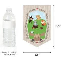 Big Dot of Happiness Woodland Creatures - Baby Shower Bunting Banner - Forest Friends Party Decorations - Welcome Baby