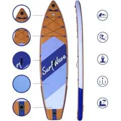 DSVIMOY 11' Stand Up Paddle Board with Accessories, Purple & Brown, 132"*33"*6"